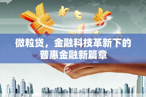 罗定微粒贷，金融科技革新下的普惠金融新篇章