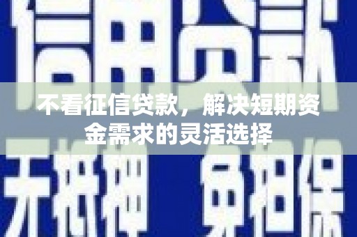 罗定不看征信贷款，解决短期资金需求的灵活选择