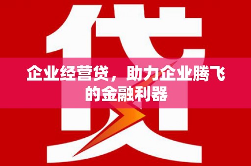 罗定企业经营贷，助力企业腾飞的金融利器