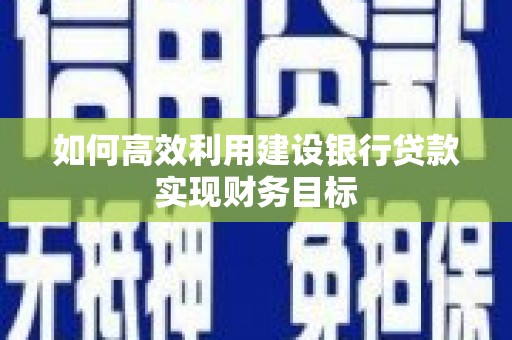 罗定如何高效利用建设银行贷款实现财务目标