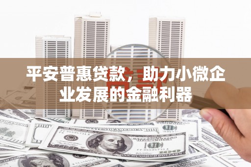 罗定平安普惠贷款，助力小微企业发展的金融利器