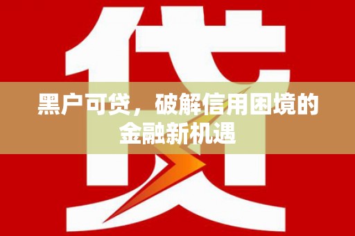 罗定黑户可贷，破解信用困境的金融新机遇