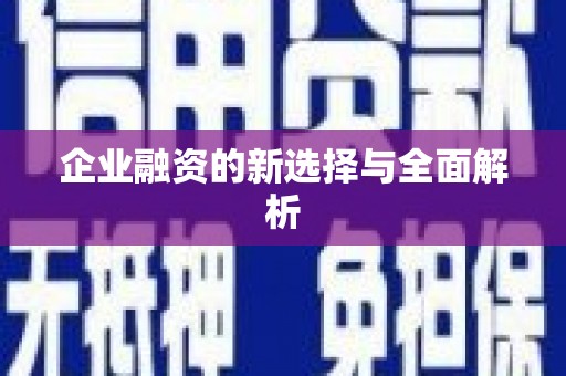 罗定企业融资的新选择与全面解析